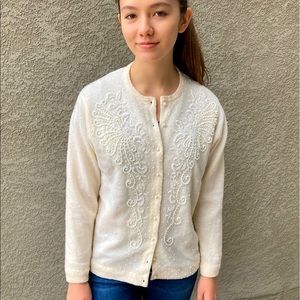 Vintage Beaded Wool Cardigan